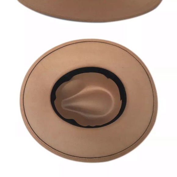 Rust Orange Wool Felt Belted Fedora Hat - Picture 3 of 3